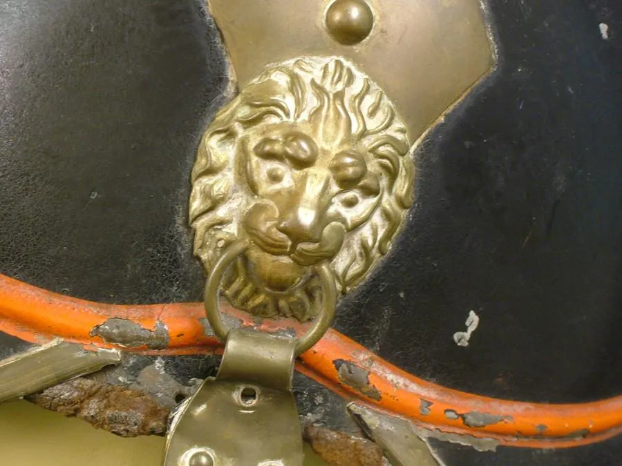 German (Bavarian) Pre-WW1 Steel & Brass Fire Helmet (One Only)