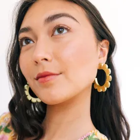 Gold Flower Outline Hoops