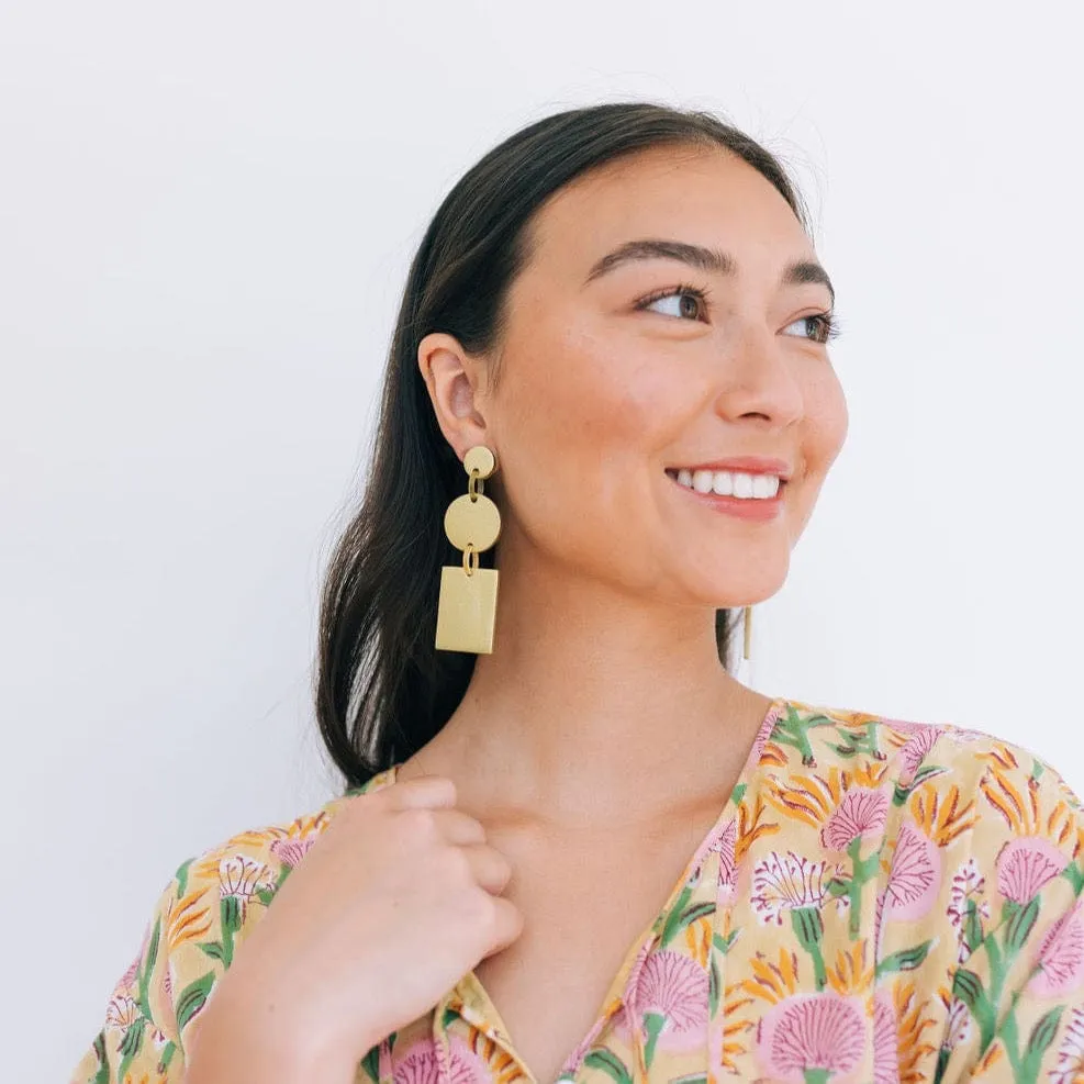 Gold Metallic Harbor Earrings