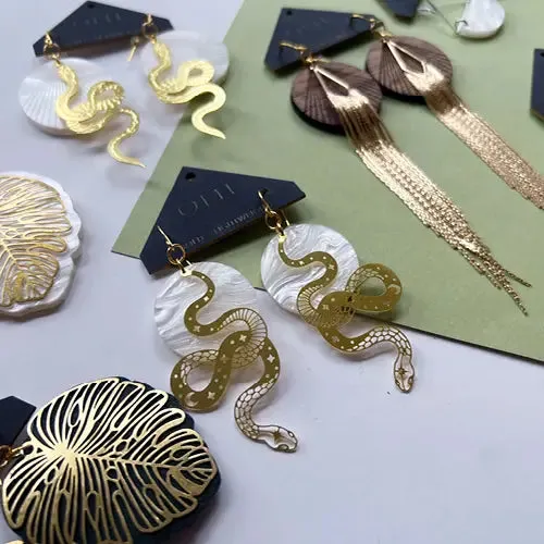 Gold Snake Earrings