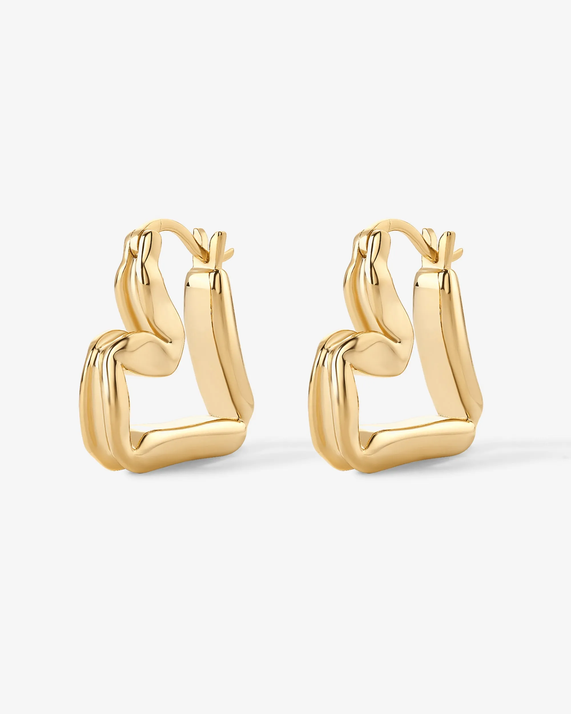 Graphic Heart Hoop Earrings