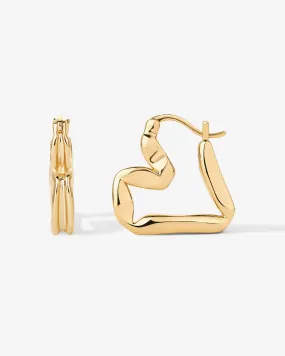Graphic Heart Hoop Earrings