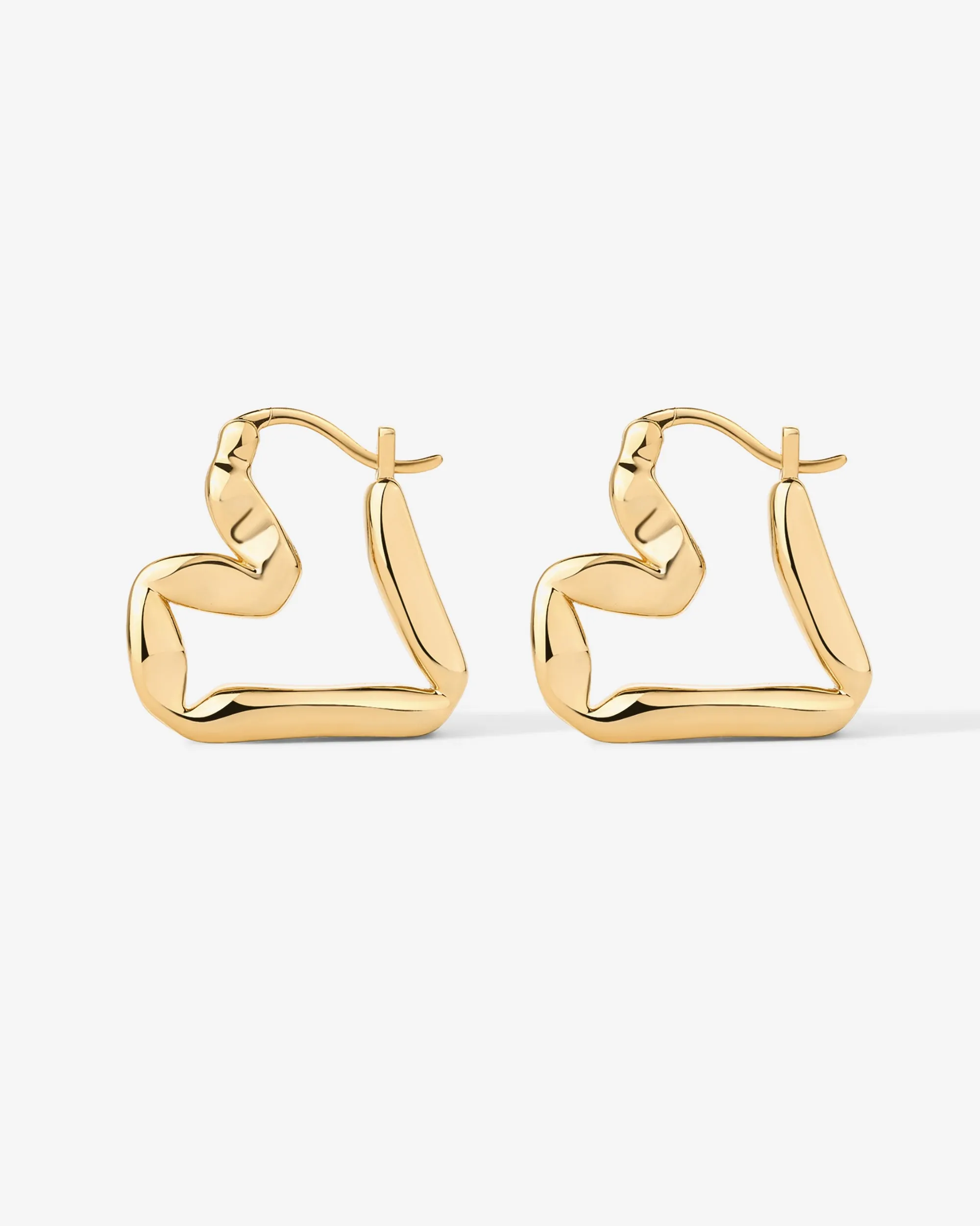 Graphic Heart Hoop Earrings