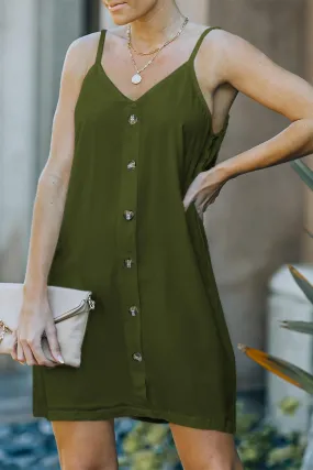 Green Buttoned Slip Dress