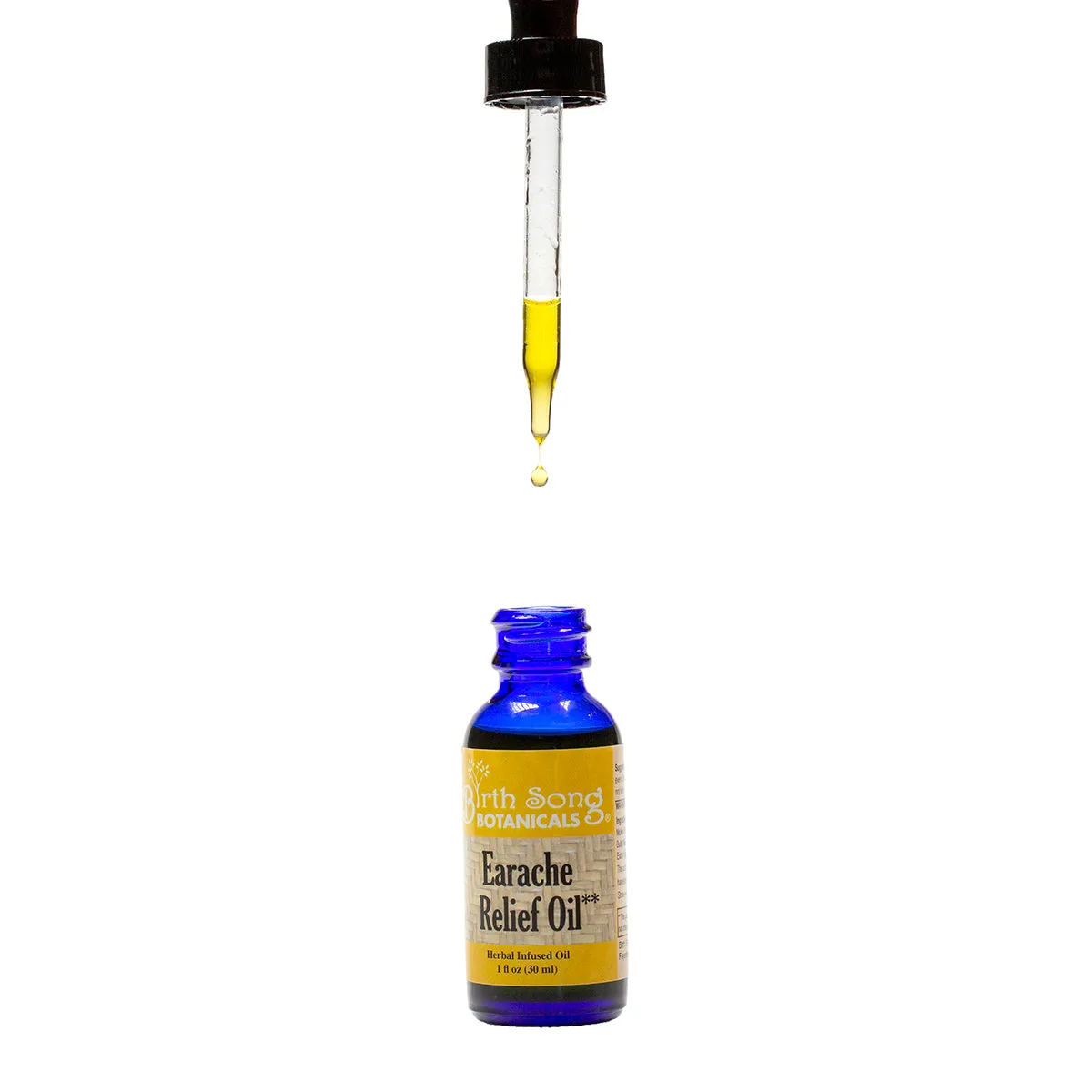 Herbal Ear Oil, Natural Ear Drops, Blended with Garlic and Mullein Flowers, for Swimmers and Wax Removal 1 oz.