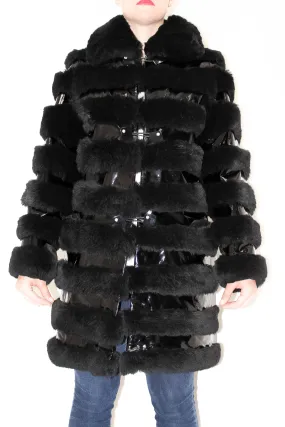 Horizontal Leather and Sheared Fur