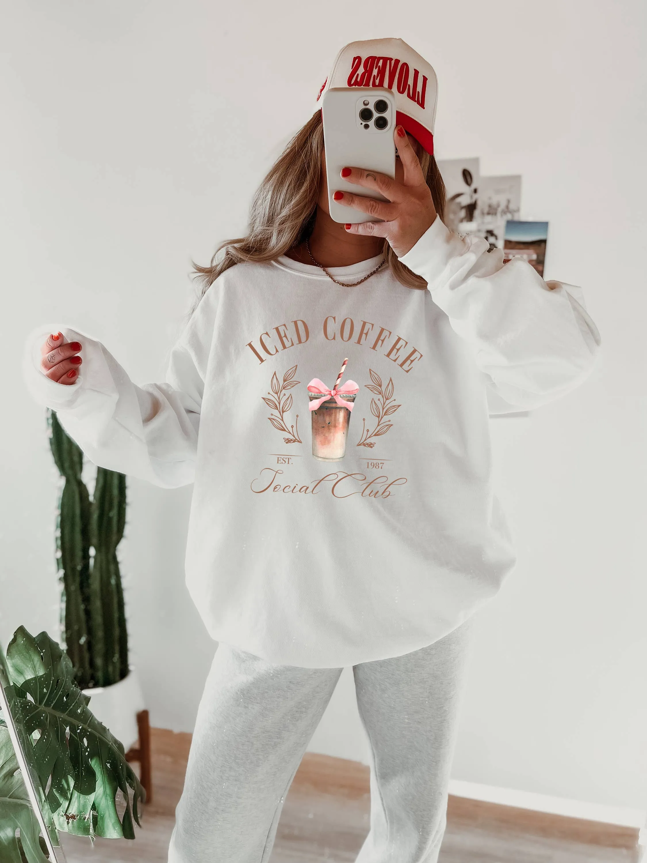 Iced Coffee Social Club Sweatshirt White