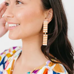 Isabella Tan Striped Earrings
