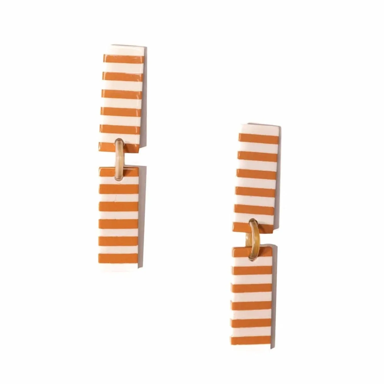 Isabella Tan Striped Earrings