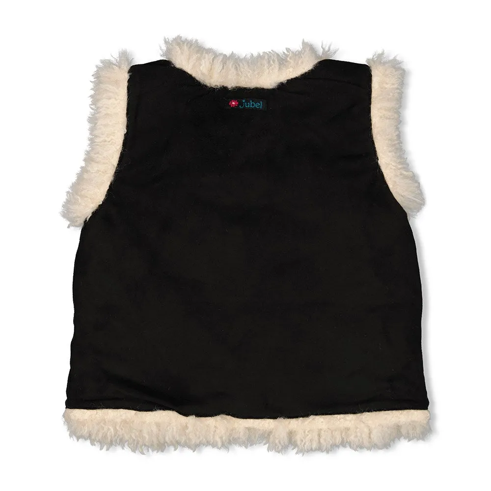 Jubel Omkeerbaar gilet suède look teddy - Girls Club