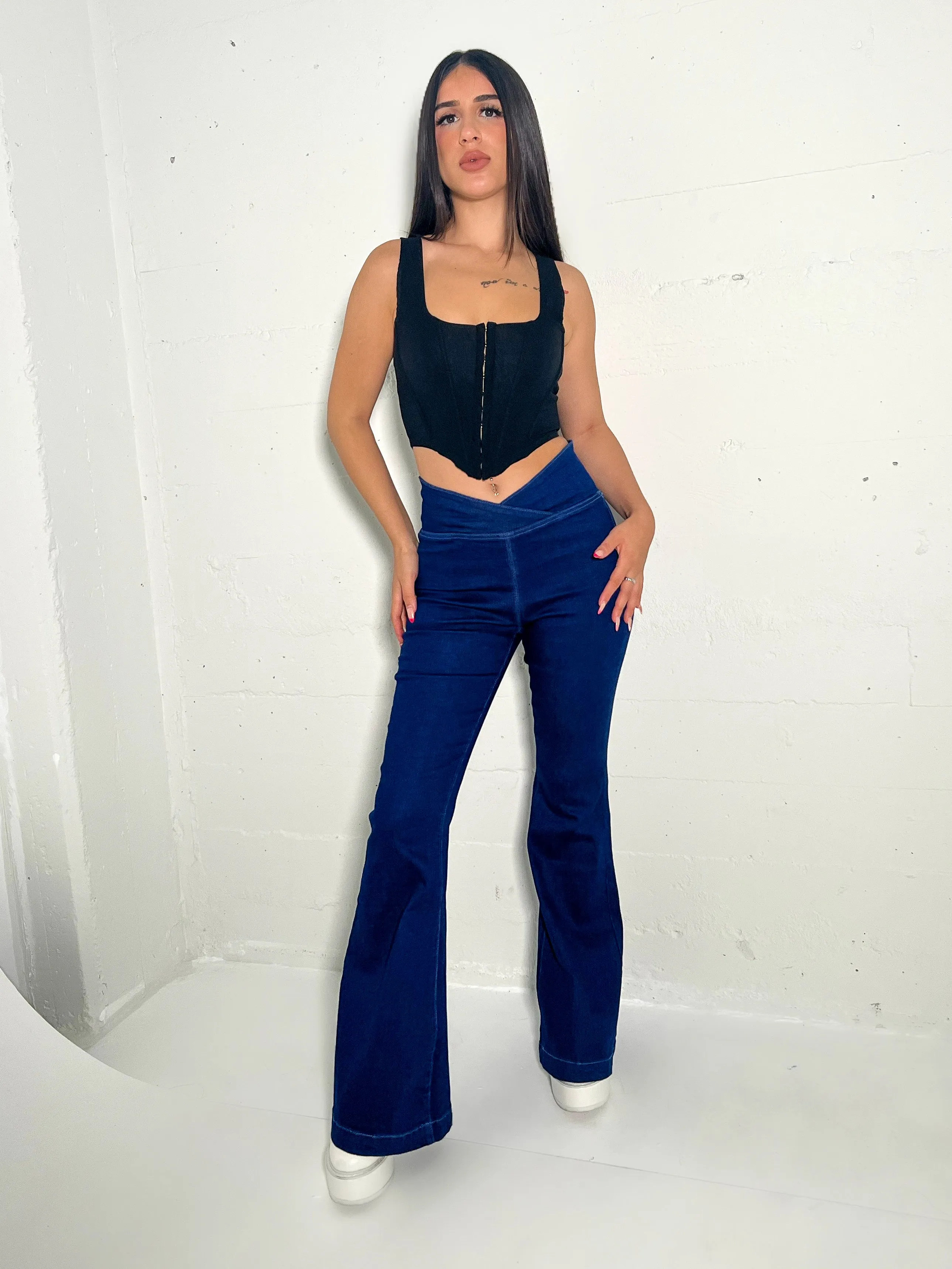 Kaitlyn Denim Flare Jeans ( Dark Denim)