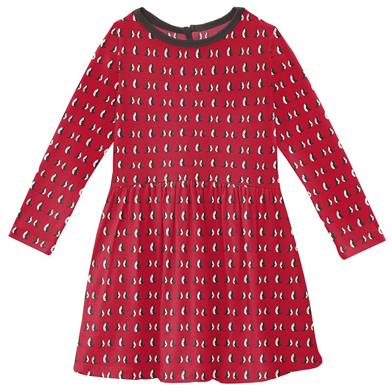 Kickee Pants Twirl Dress - Crimson Penguins