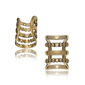 Layered Dotted Brass Ear Cuff