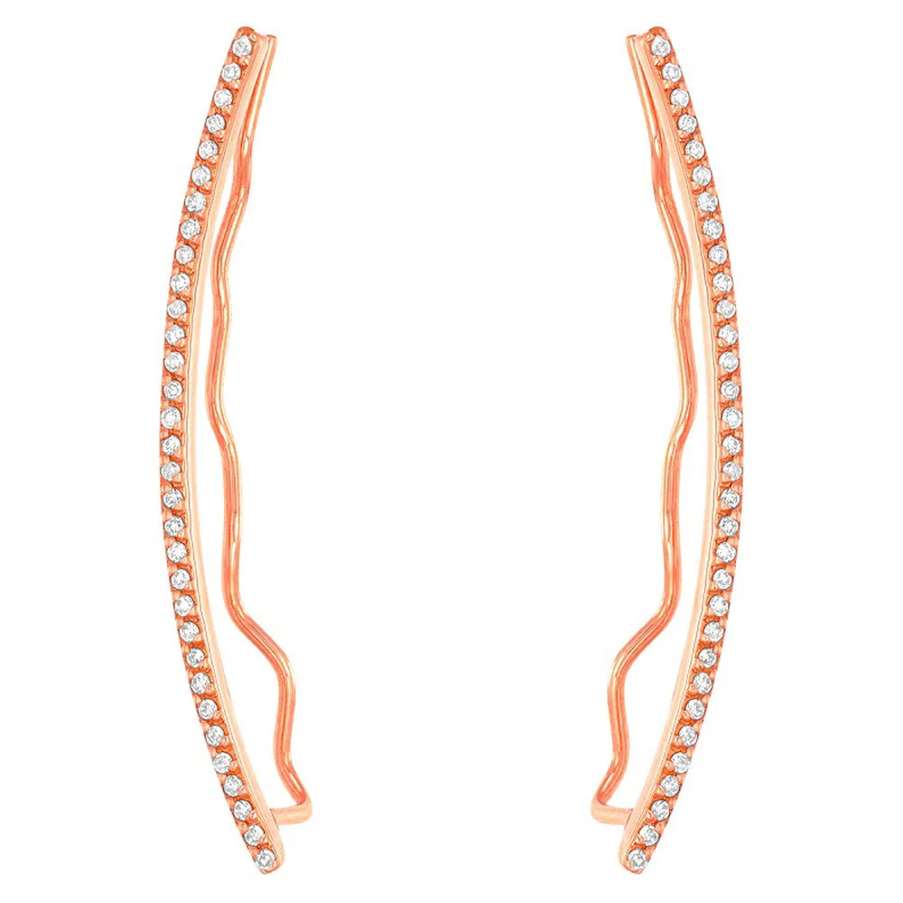 Long Diamond Ear Climbers