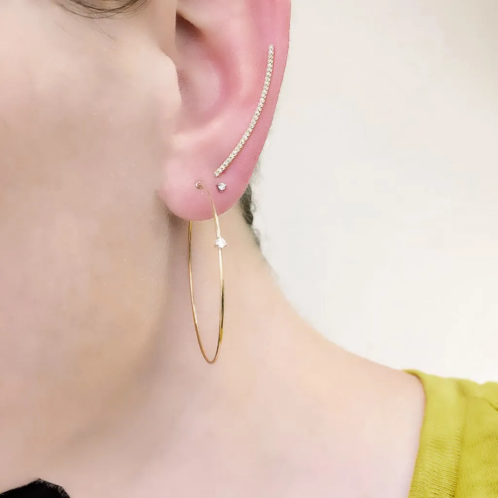 Long Diamond Ear Climbers