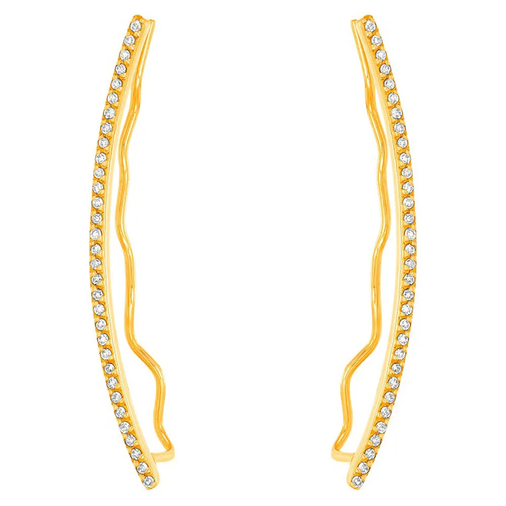 Long Diamond Ear Climbers