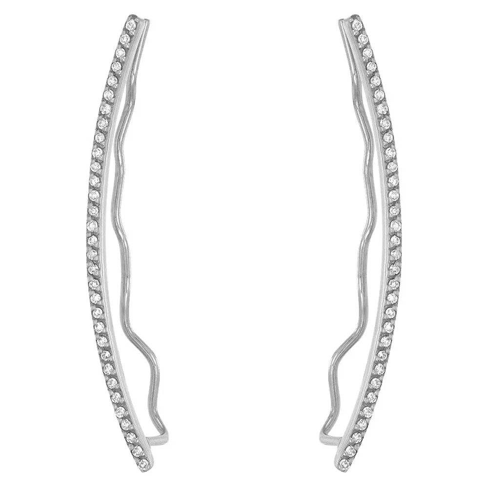 Long Diamond Ear Climbers