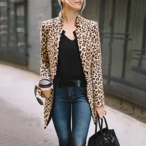 Long Sleeve Leopard Coat