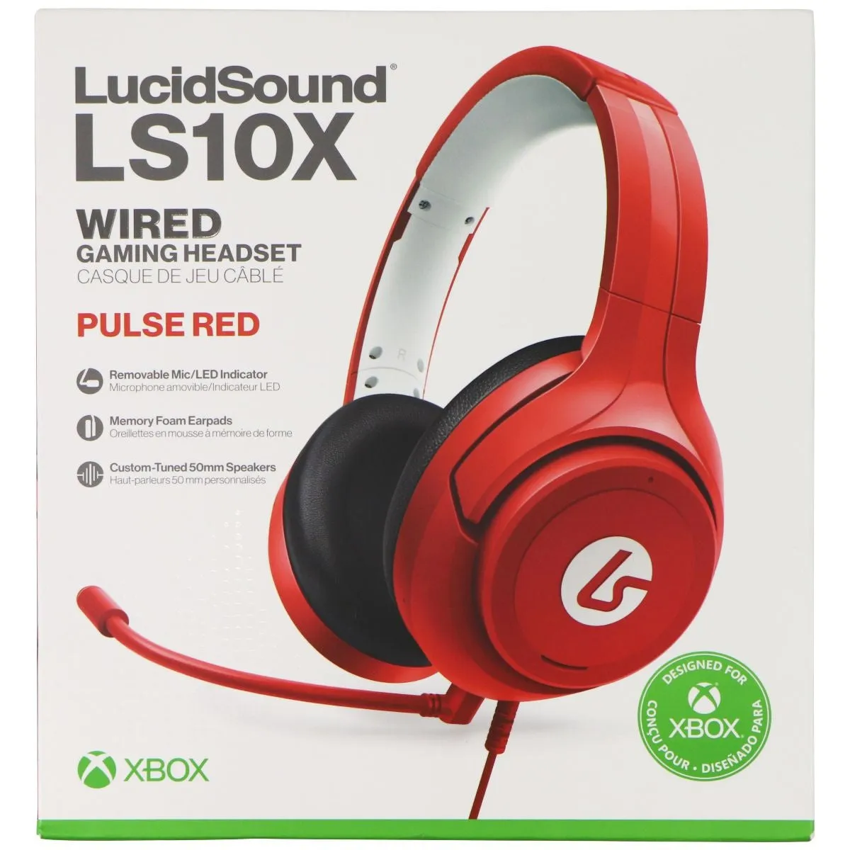 LucidSound LS10X Wired Gaming Headset with Microphone - Pulse Red