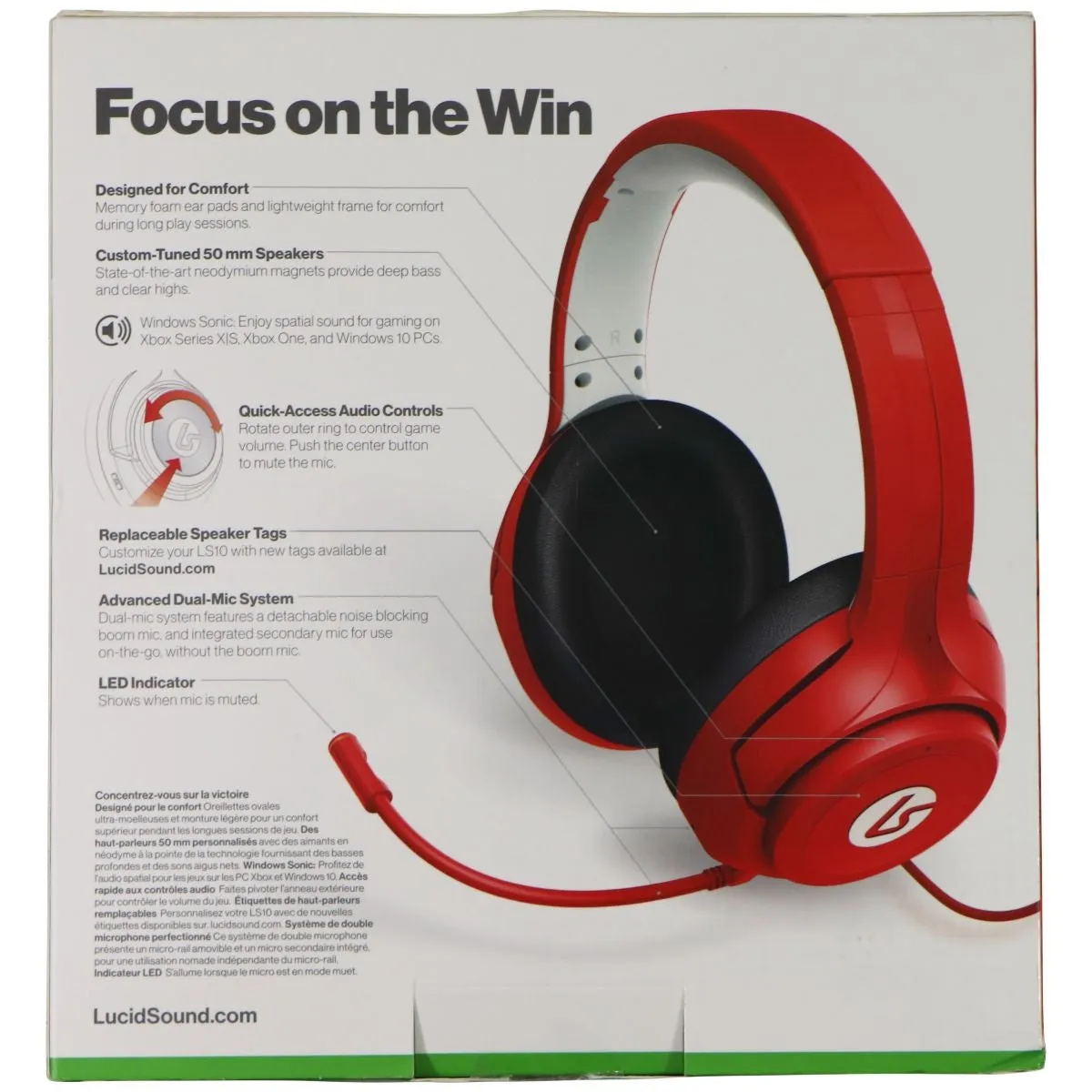 LucidSound LS10X Wired Gaming Headset with Microphone - Pulse Red