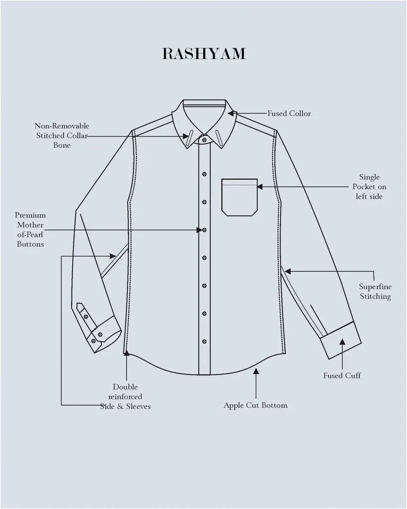 Luxurious Italian Linen Cotton Grey With Cream Checks Formal Shirt