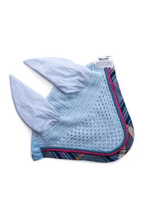 Marta Morgan Fly Ears (Baby Blue with a Navy Tartan trim)