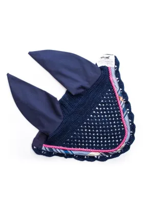 Marta Morgan Fly Ears (Navy with a Navy Tartan trim)