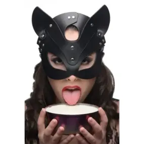 Master Series Faux Leather Bondage Cat Mask for Bdsm Couples