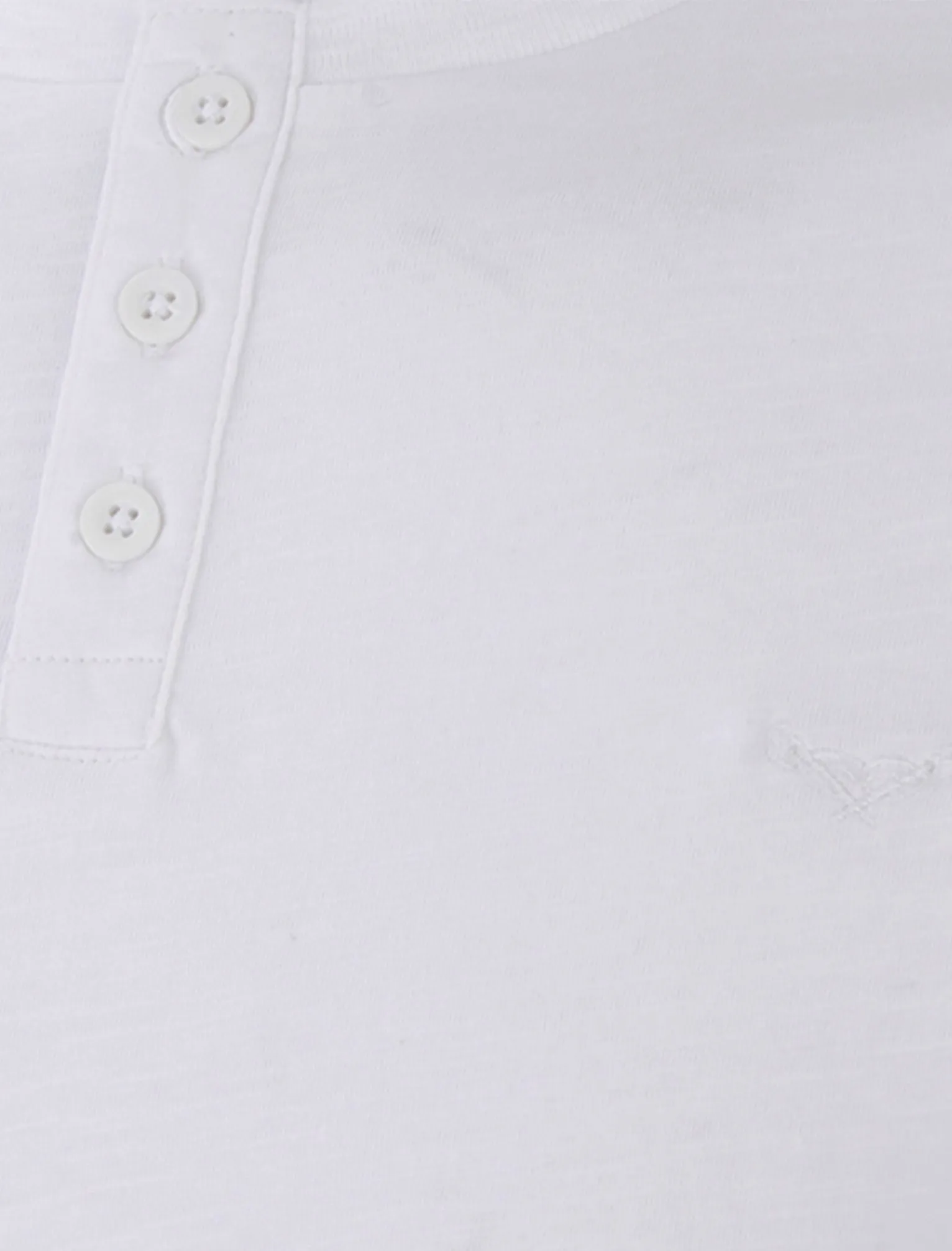 Mens Cody Slub Granddad Style T-Shirt in White