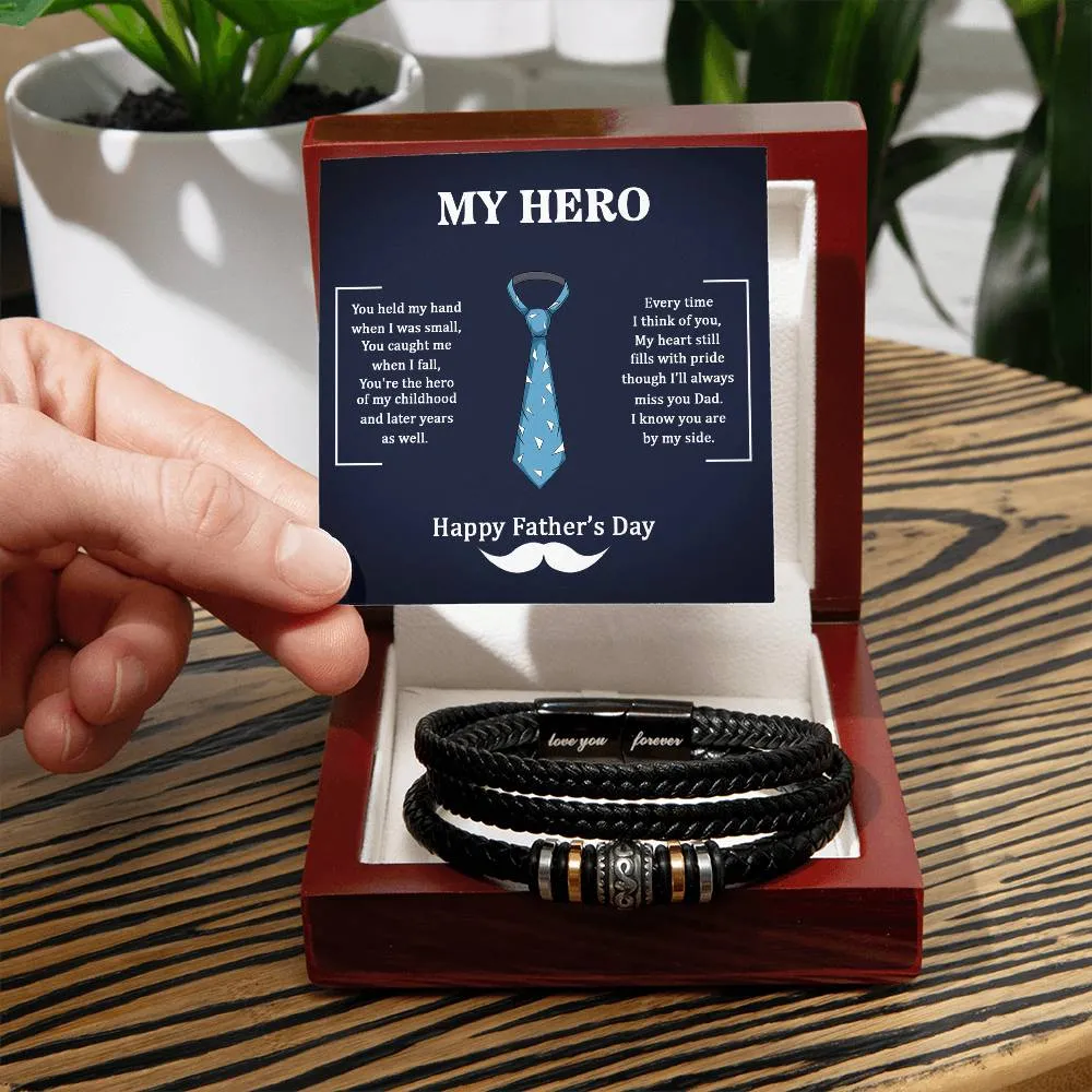 Men's "Love You Forever" Bracelet, Dad my Hero