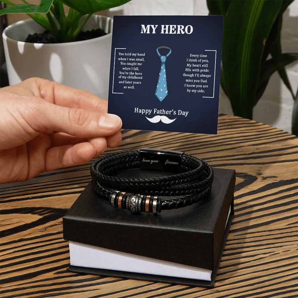 Men's "Love You Forever" Bracelet, Dad my Hero