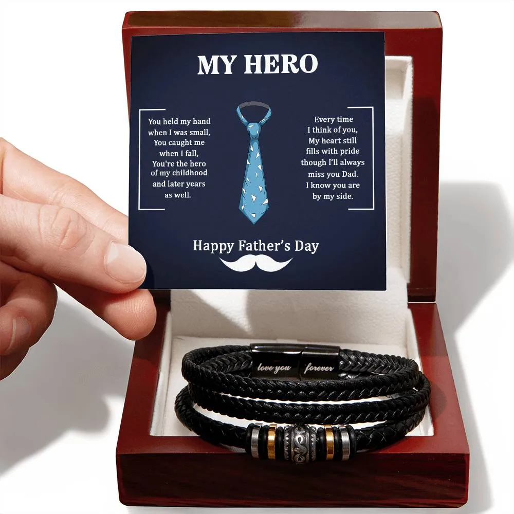Men's "Love You Forever" Bracelet, Dad my Hero
