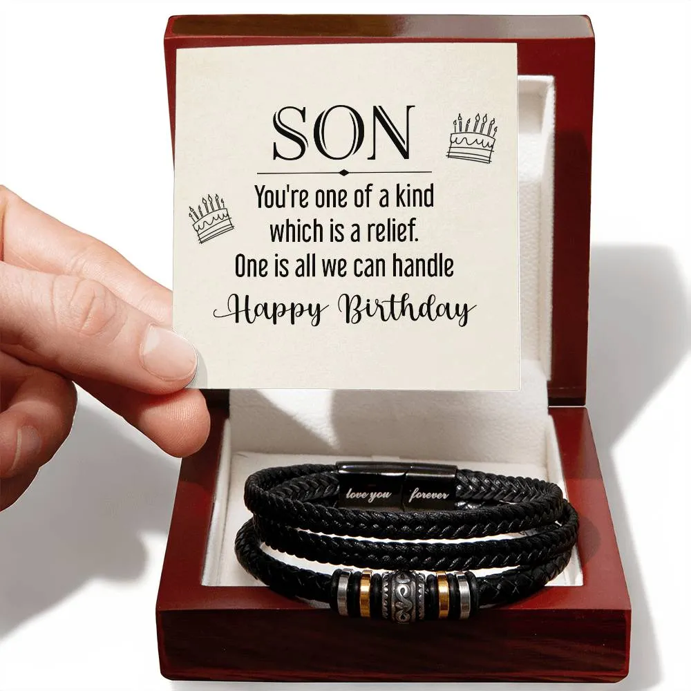Men's "Love You Forever" Bracelet, son - you're one of a kind