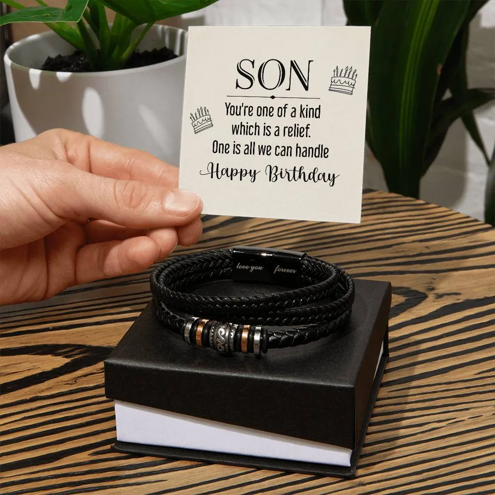 Men's "Love You Forever" Bracelet, son - you're one of a kind