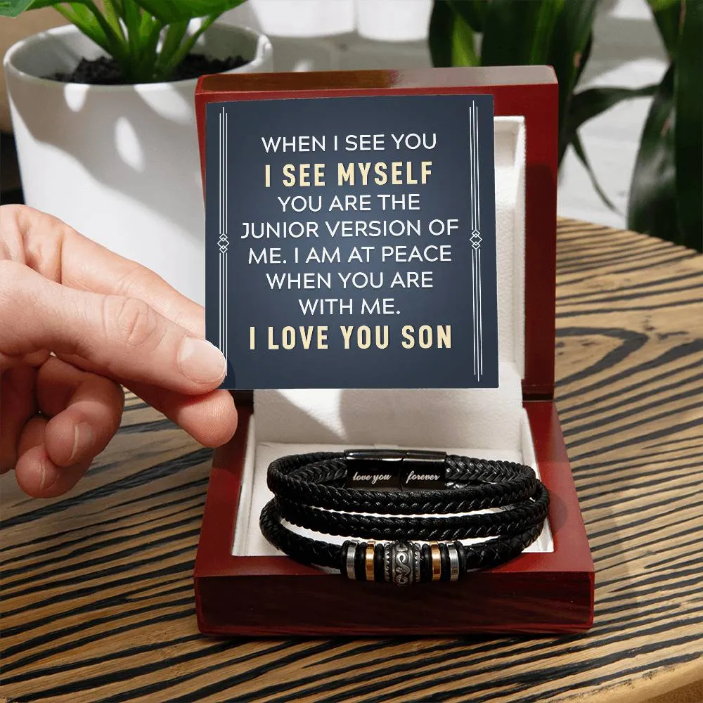 Men's "Love You Forever" Bracelet, To my son-When I see you