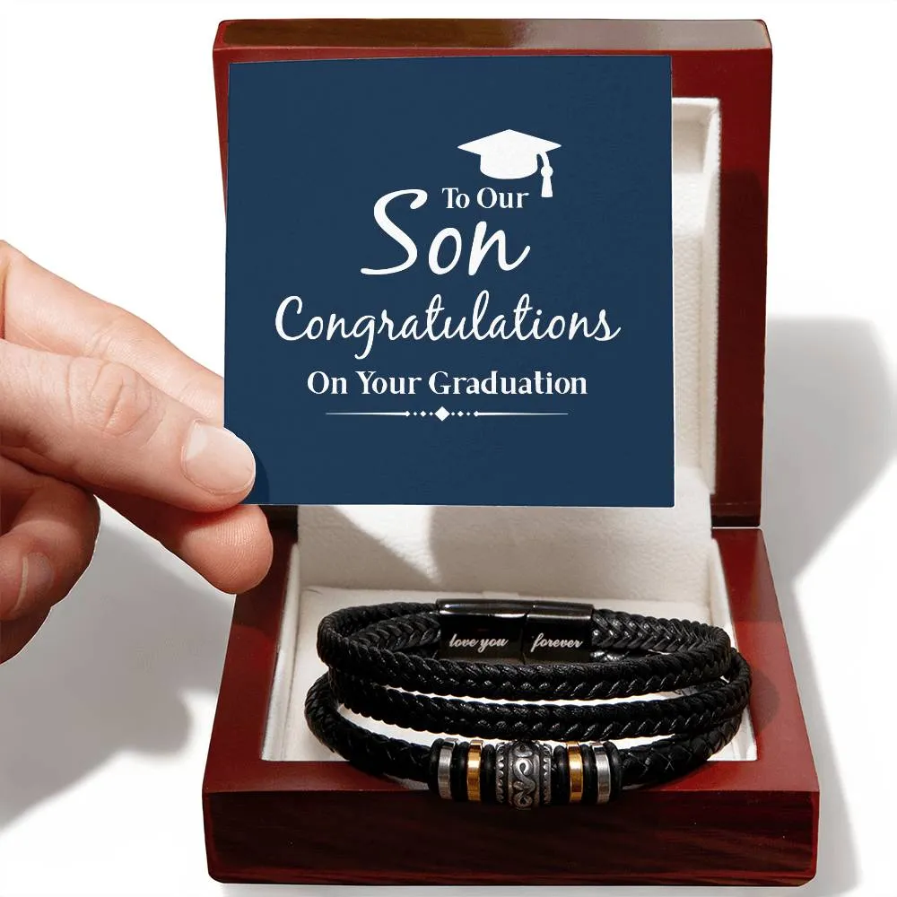 Men's "Love You Forever" Bracelet, to our son congratulations on your graduation