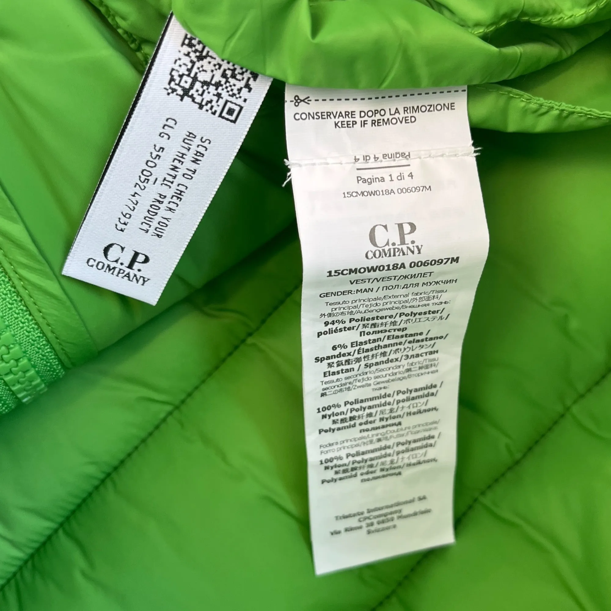 Men's Shell-R Goggles Gilet Green Size IT 52 / XL