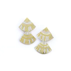 Metallic Double Tile Earring