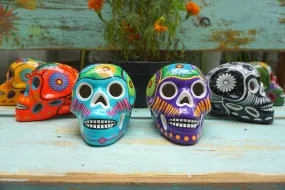 Mexican Painted Skulls, Set of 12 Medium Size Skulls, Day of the Dead Decorations