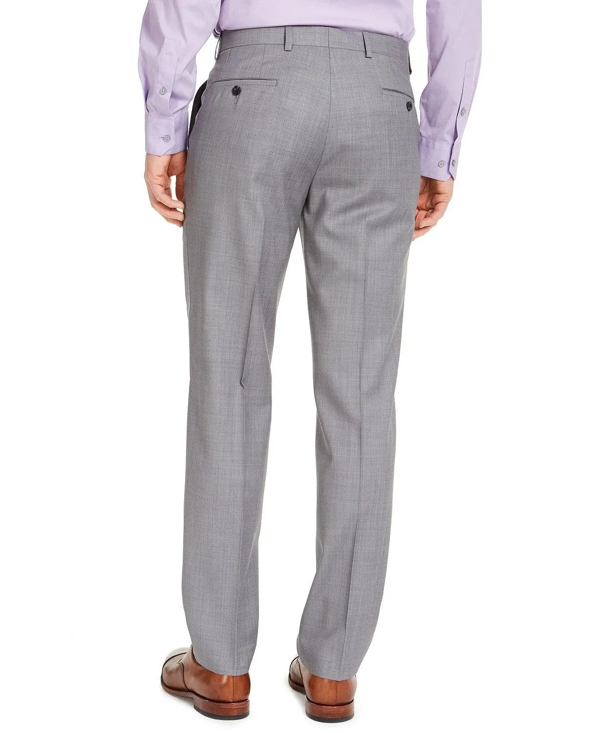Michael Kors Mens Classic fit Dress Pants 32 / 32 Grey Solid Stretch