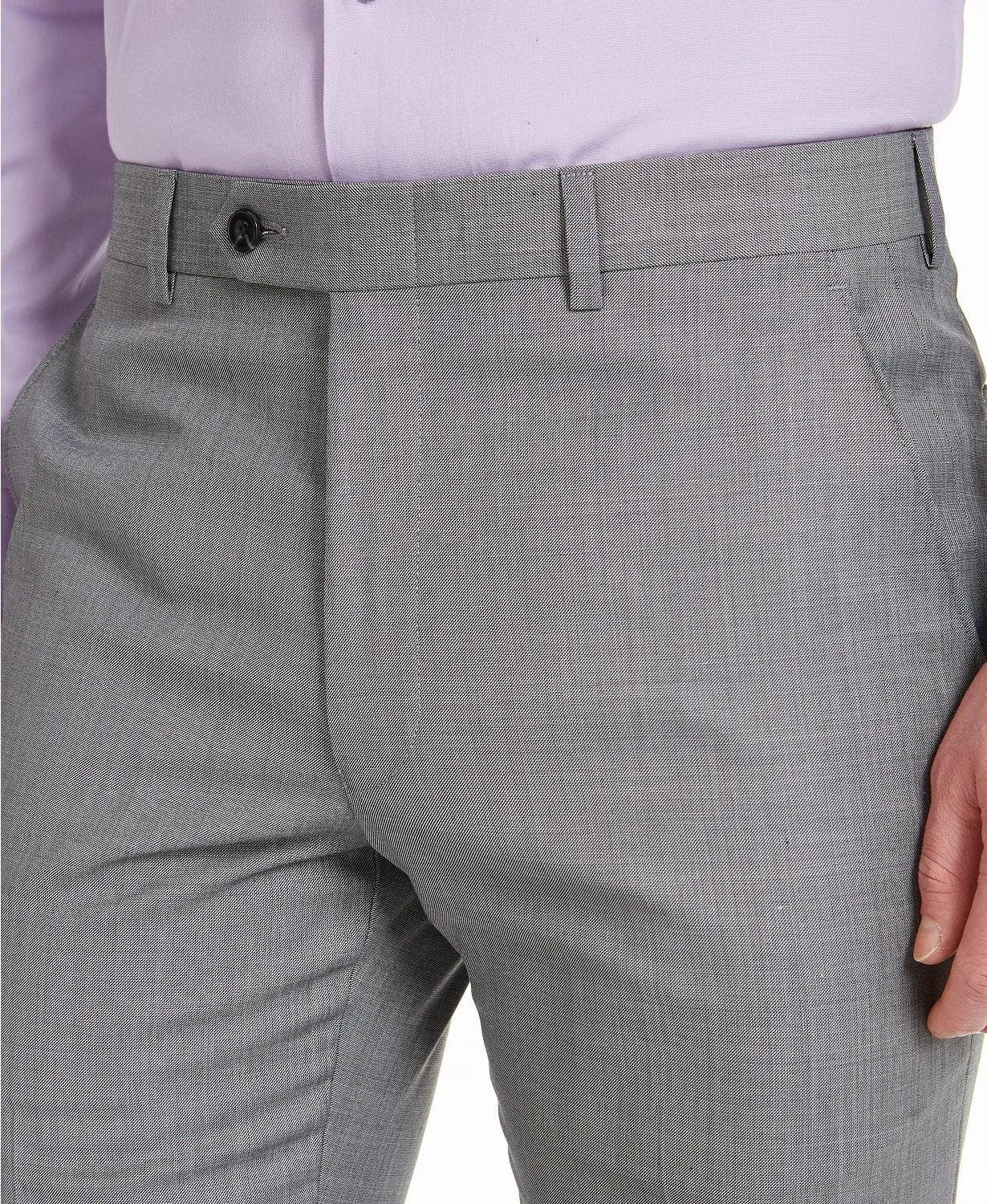Michael Kors Mens Classic fit Dress Pants 32 / 32 Grey Solid Stretch