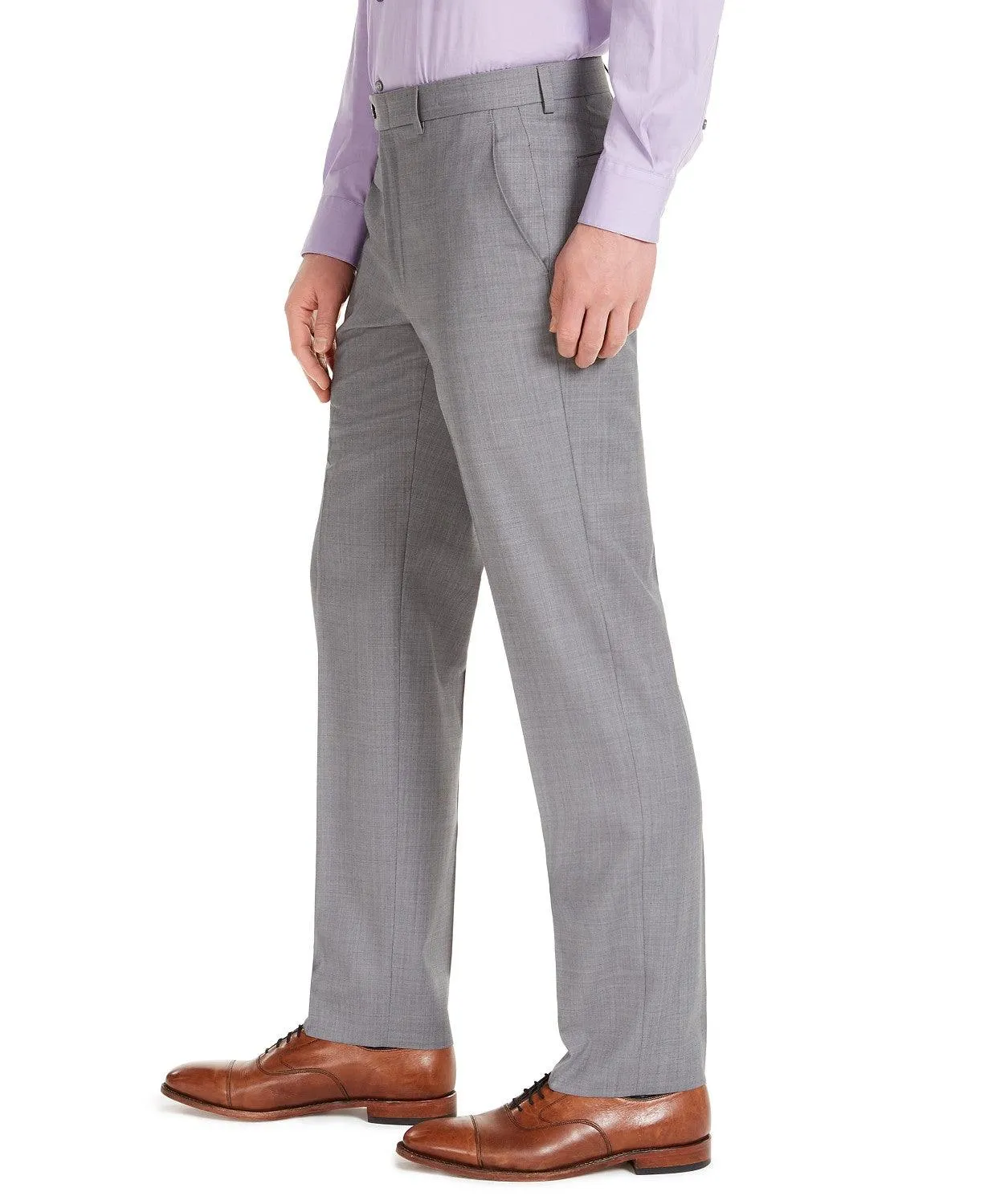 Michael Kors Mens Classic fit Dress Pants 32 / 32 Grey Solid Stretch