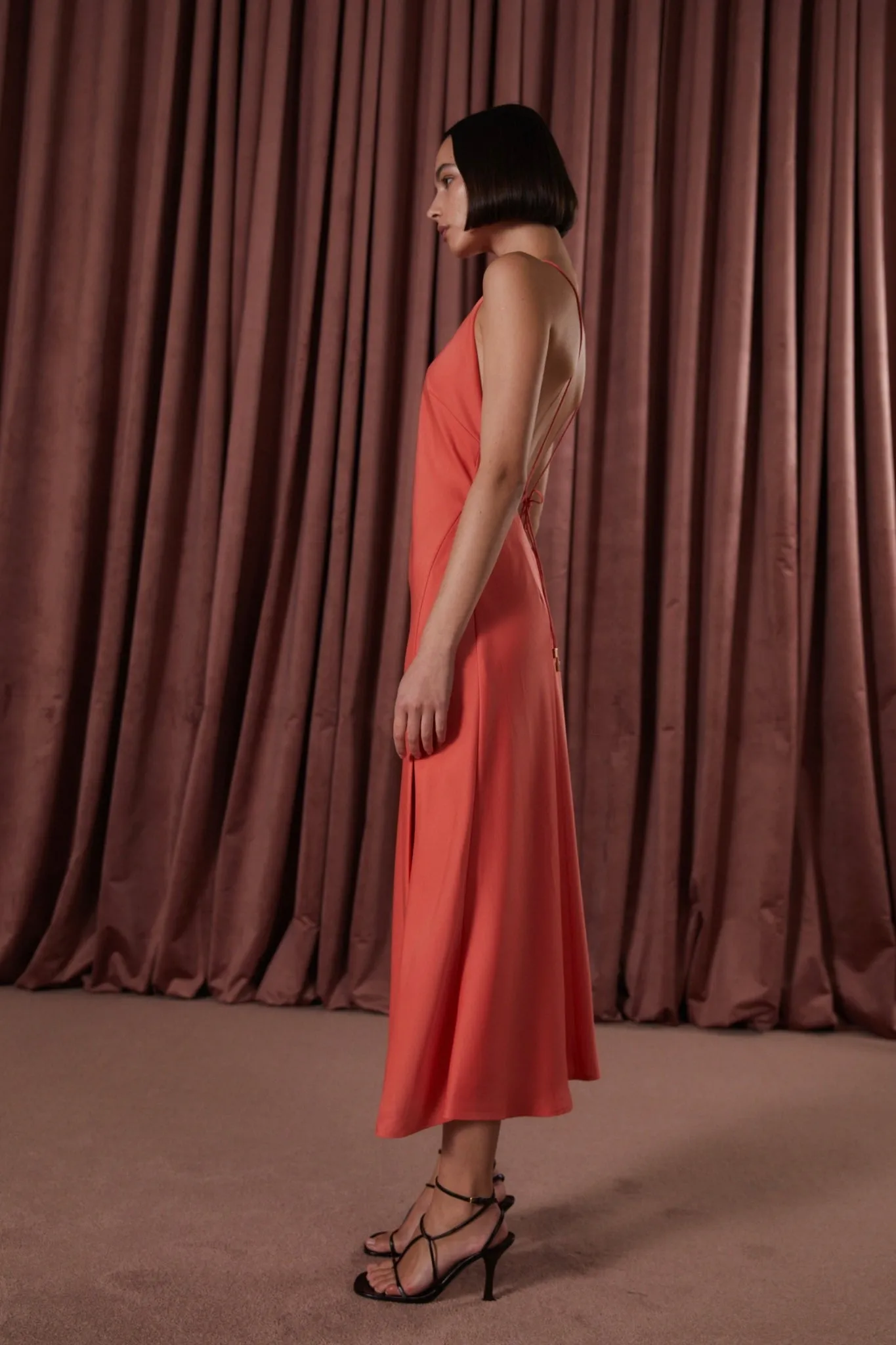 MISHA Juno Satin Midi Dress