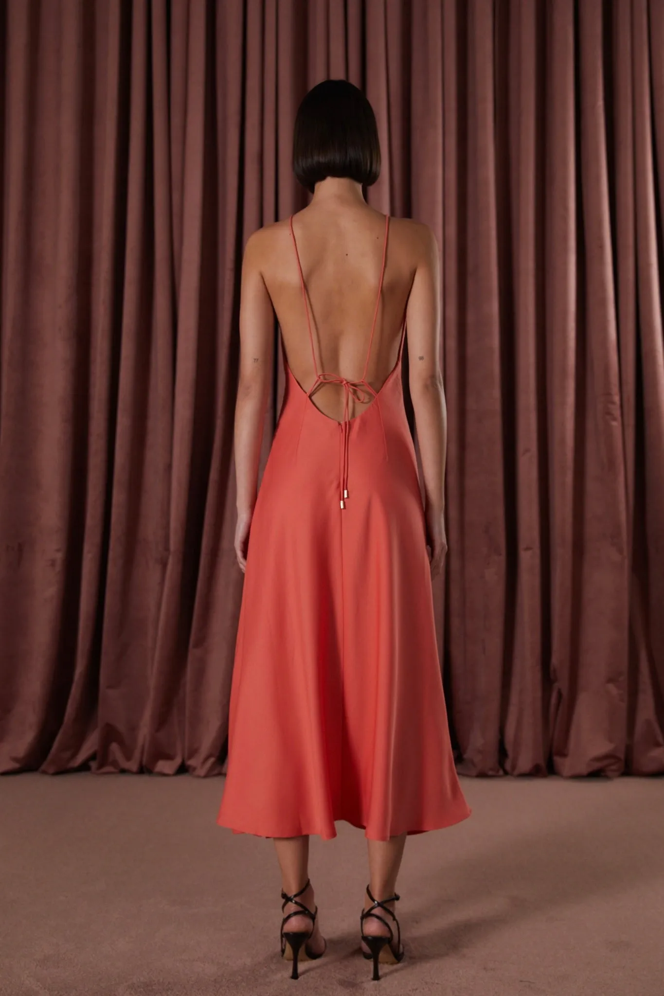 MISHA Juno Satin Midi Dress