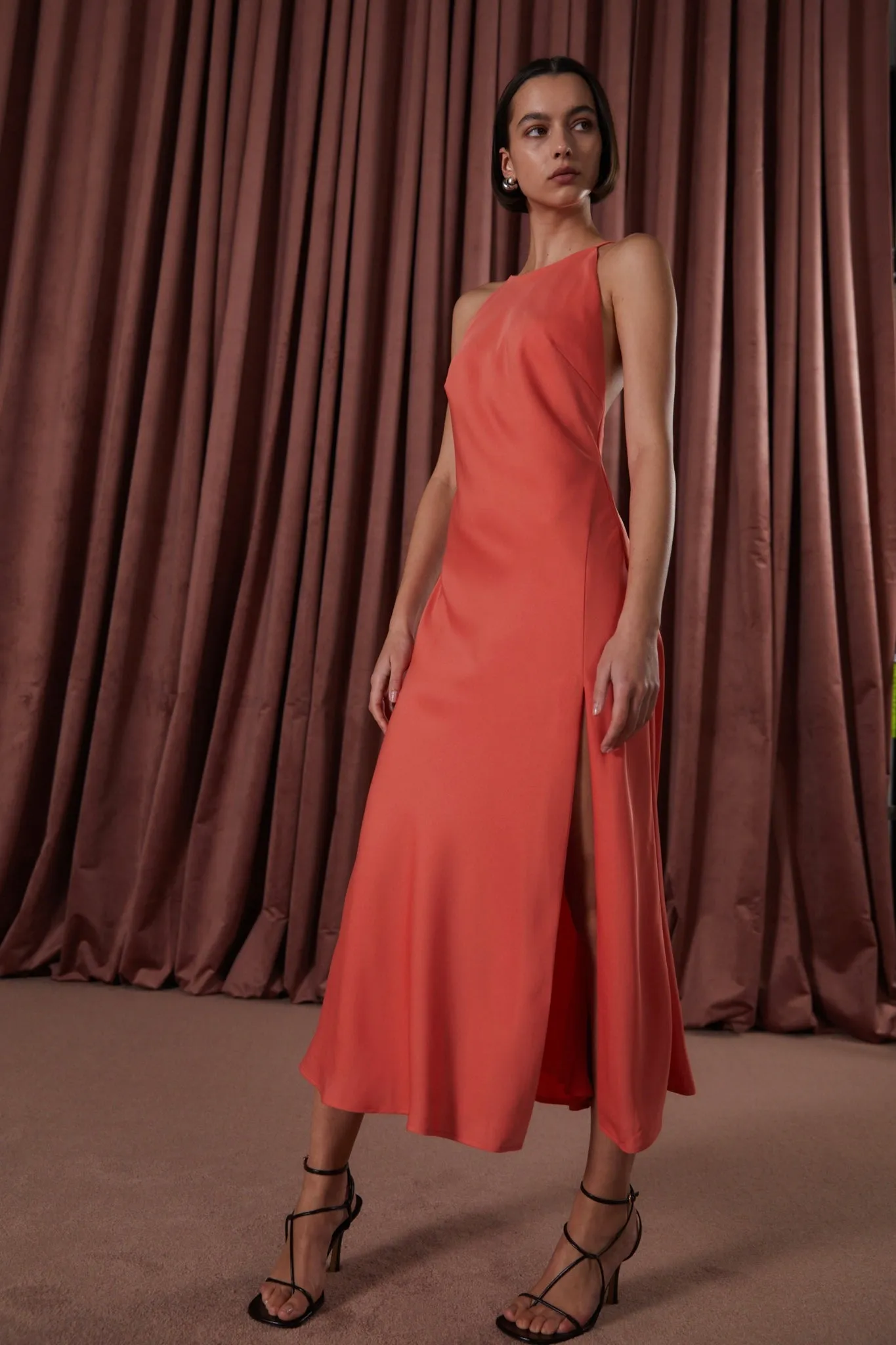 MISHA Juno Satin Midi Dress