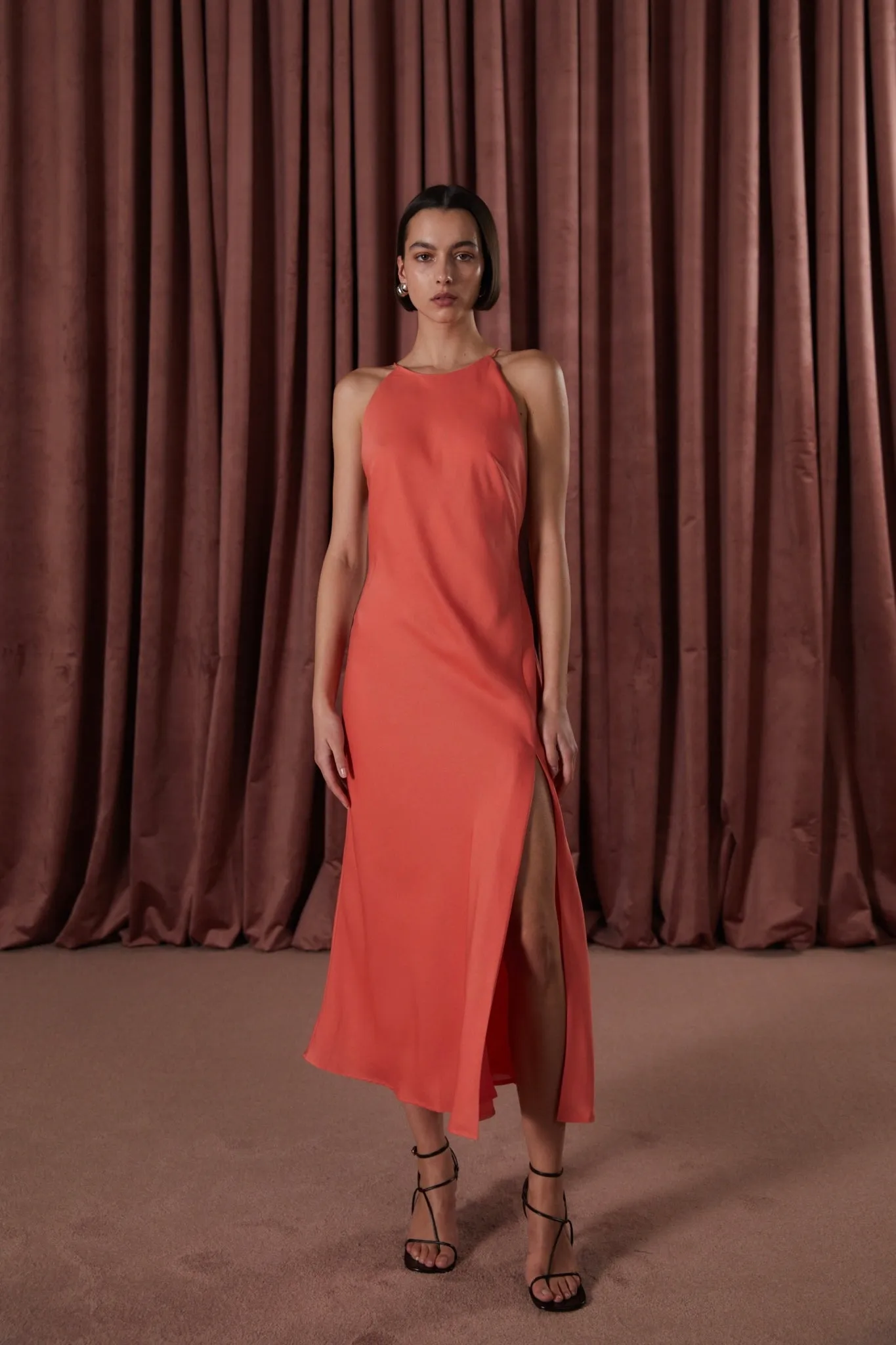 MISHA Juno Satin Midi Dress
