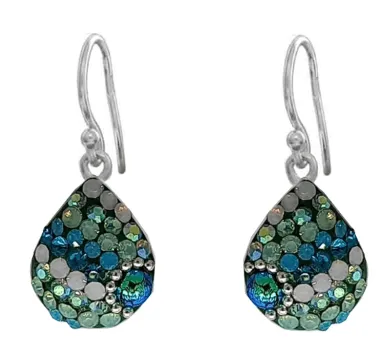 Mosaic Crystal Earrings, Teardrop, Small