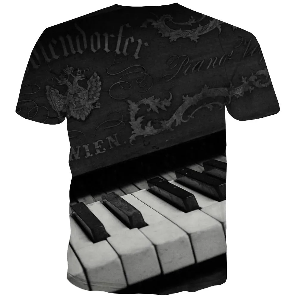 Music T-shirt Men Instrument Tshirt Printed Retro Tshirts Cool Electronic T shirts Funny