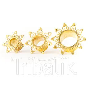 My Diva Heart Brass Ear Tunnel - Eyelet