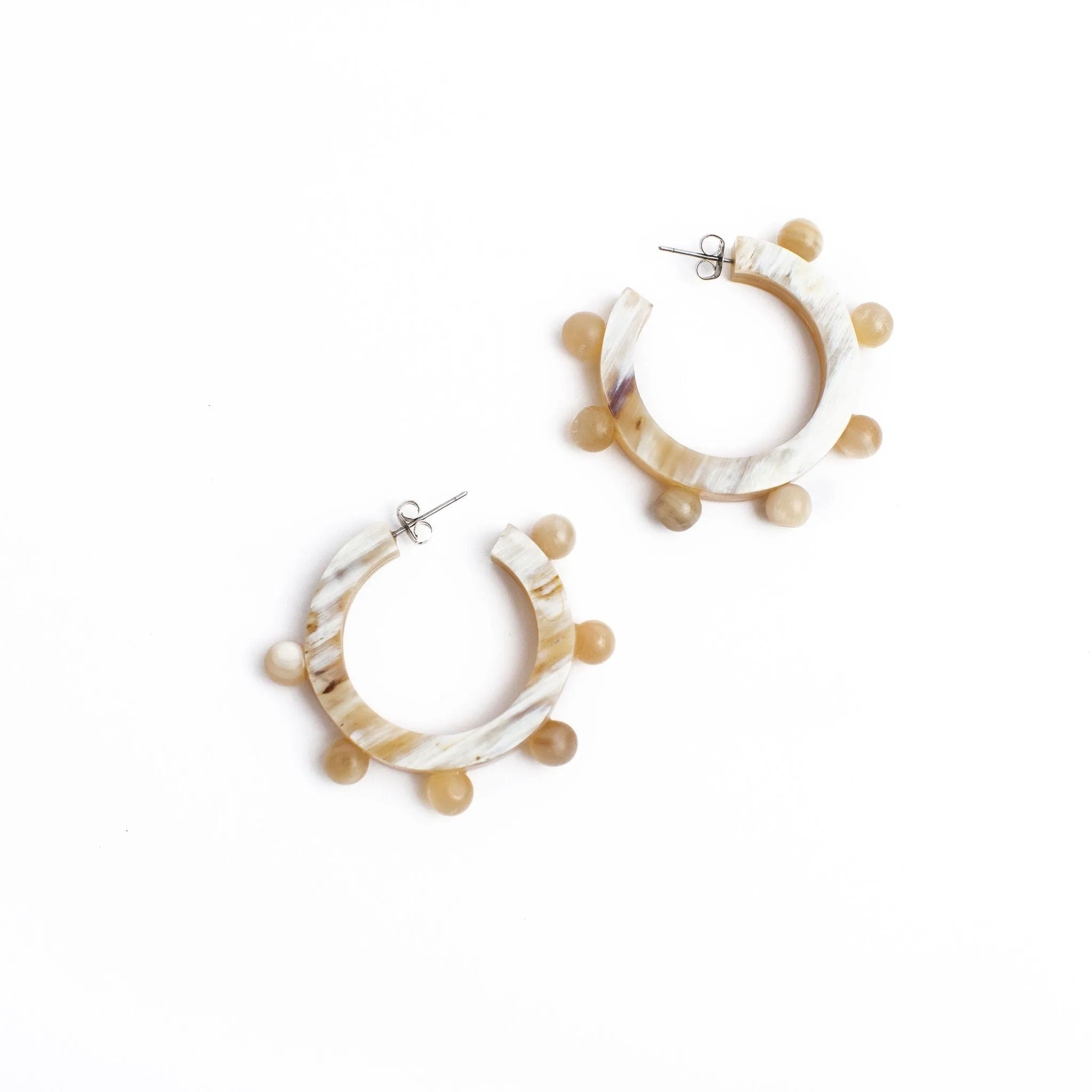 Natural Bead Hoops